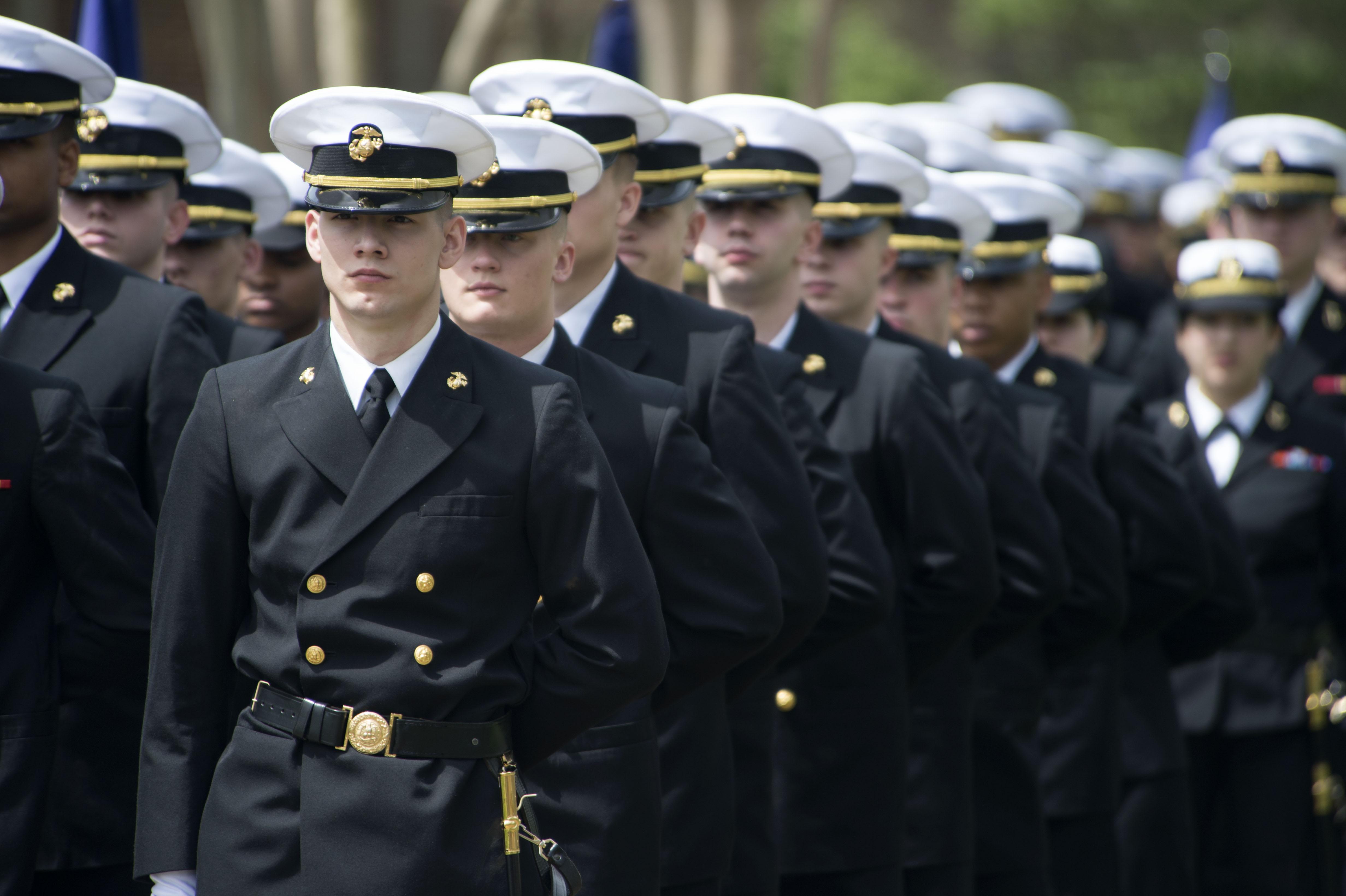 crowd of cadets in dress uniforms