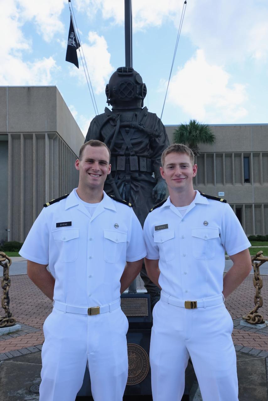 Byrne and Byrnes in front of NDSTC