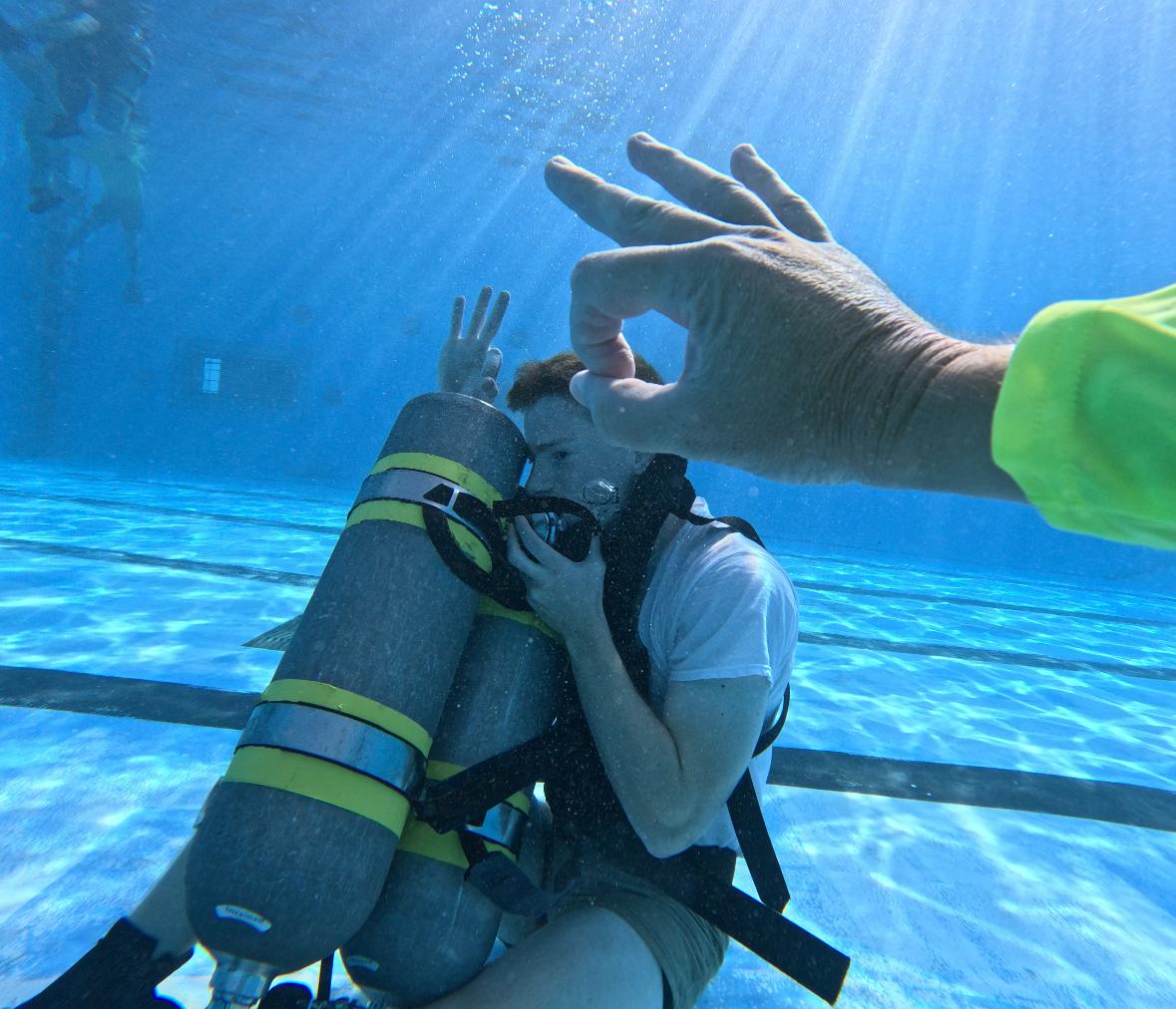 Byrnes breathing on a fouled regulator