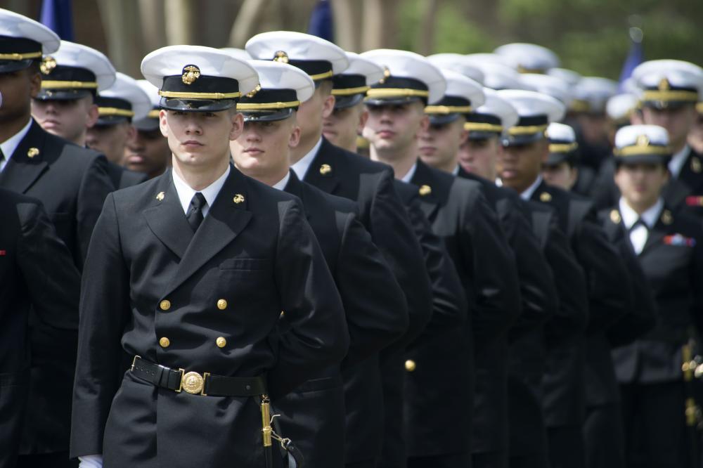 crowd of cadets in dress uniforms